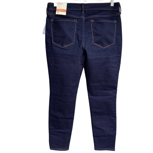 Old Navy Rockstar Women’s Super Skinny Jeans Sz 12 Short Dark Rinse Mid Rise 27" - Picture 2 of 12